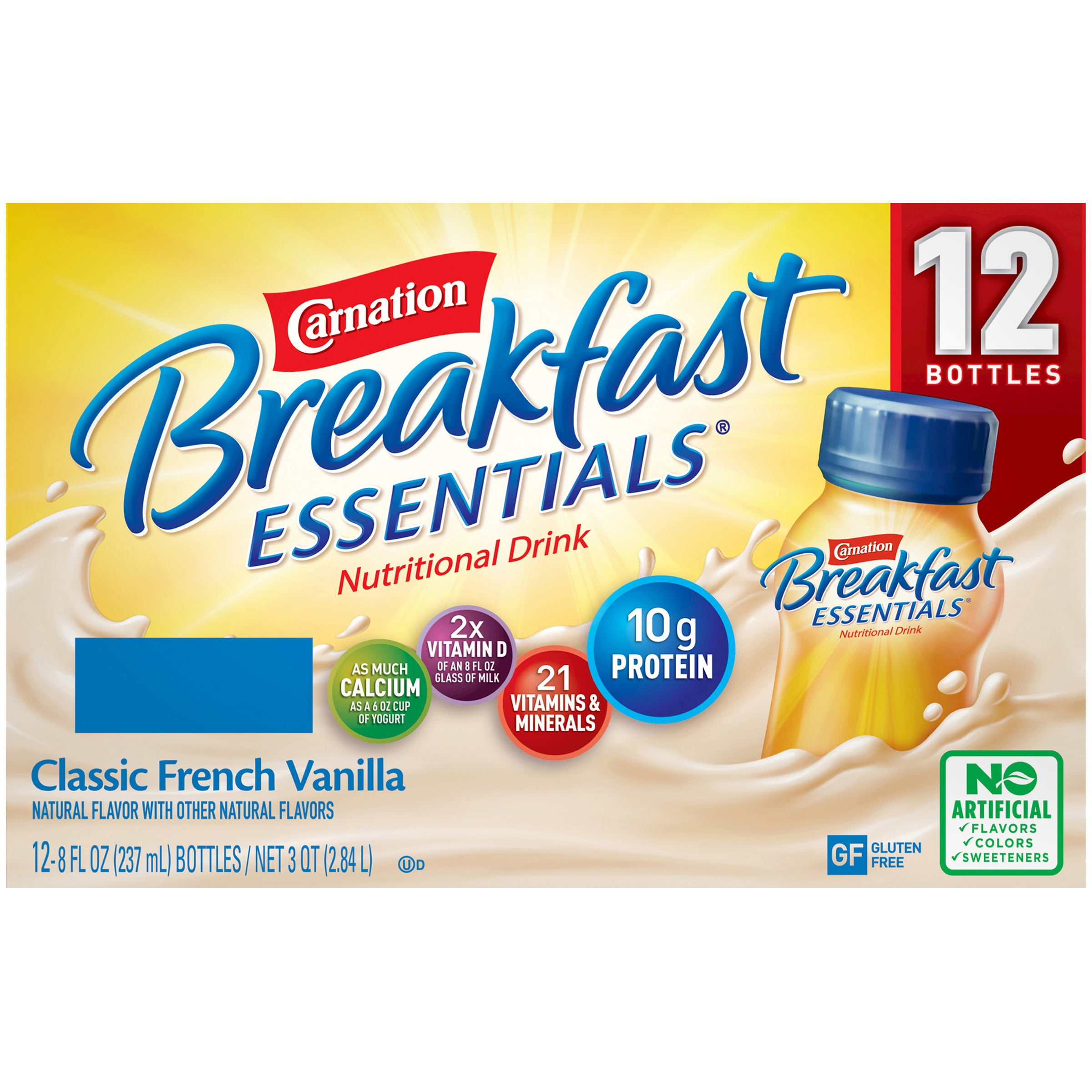 CARNATION BREAKFAST ESSENTIALS Classic French Vanilla 12-8 fl. oz. Bottles