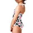 thumbnail image 4 of FOR U DESIGNS Comfy One Piece Swimwear for 9-10 Years Old Girls Cow Print Kids Beach Swimsuit Pink Dog Paw Halter Neck Bathing Suits for Surfing Swimming, 4 of 6