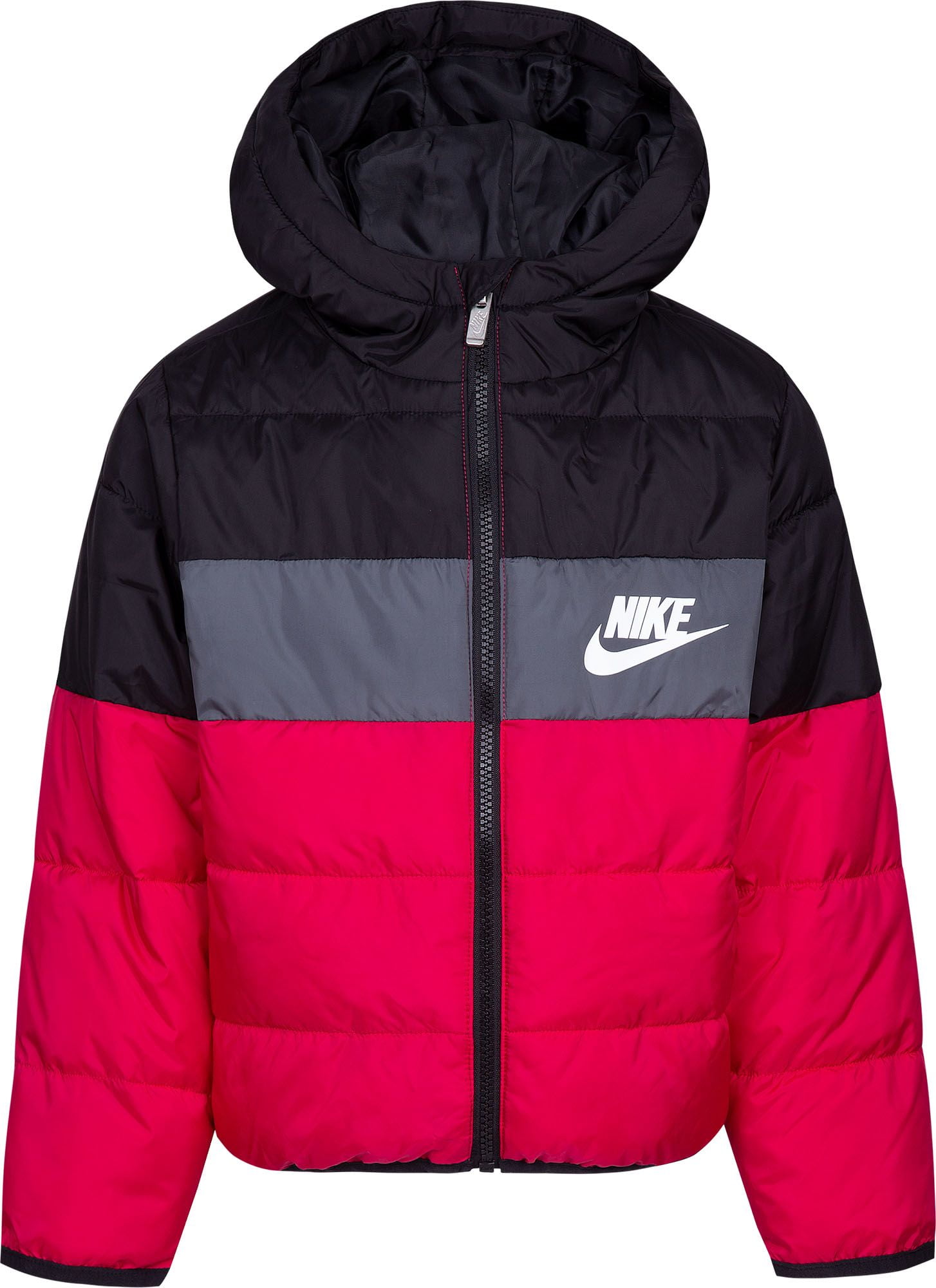 pink nike jacket with hearts