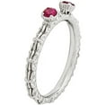 thumbnail image 4 of Created Ruby Sterling Silver Two-Stone Ring, 4 of 6
