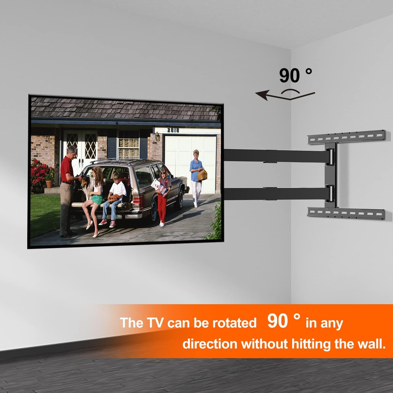 Long Arm TV Wall Mount for 37-75 Inch TV, 47” Extra Long Articulating Arm Full Motion TV Mount, Corner TV Bracket Swivel and Tilt Fits, Max VESA 600x400mm, 99 lbs. Loading, 16”,18”, Studs