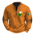 thumbnail image 4 of Ruyang Boys St Patricks Day Sweatshirts Half Zipper Ribbed Cuffs Pullover Sweatshirts Tops Shamrock Printed Teens Long Sleeve Hoodie, 4 of 5