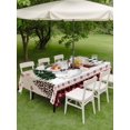 thumbnail image 3 of Outdoor Tablecloth with Umbrella Hole and Zipper, Christmas Snowman Rectangle Table Cloth 54x80 Inch Waterproof Tablecloth, Vintage Xmas Tree Snowflake Plaid Picnic Table Cover for Patio Camping, 3 of 7