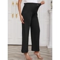 thumbnail image 3 of DARING DIVA Women's Maternity Over Belly Pregnancy  Business Casual Pants 2XL Black, 3 of 8