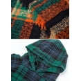 thumbnail image 7 of YooGuoGuo Women's Plaid Hooded Shawl Wrap Knitted Cape Poncho Pullover Hoodie Sweater Blanket Poncho with Fringes Winter Fall, 7 of 7