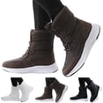 thumbnail image 6 of Daznico Women Snow Boots Simple Solid Color Comfortable Thickened Warm and Comfortable Lace Up,Size 7.5, 6 of 9