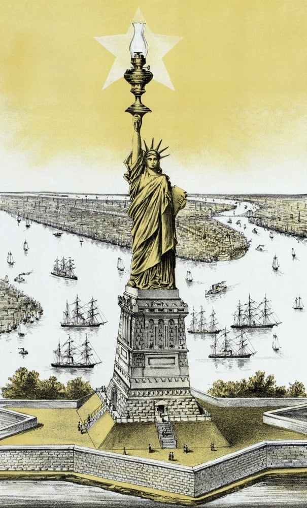 Vintage Color Architecture Print Of The Statue Of Liberty Poster Print vintage-color-architecture-print-of-the-statue-of-liberty-poster-print