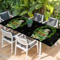 thumbnail image 2 of St Patrick's Day Table Cloths for 8 Foot Rectangle Tables, Shamrock Leaf Coffee Cups Books Dark Green Patio Waterproof Elastic Fitted Tablecloths, Washable Rectangular Table Cover for Camping, 2 of 8
