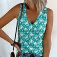 thumbnail image 2 of MIASHUI Womens Tank Tops Summer V Neck Button Casual Shirts Floral Print Blouse,Blue,XL, 2 of 4