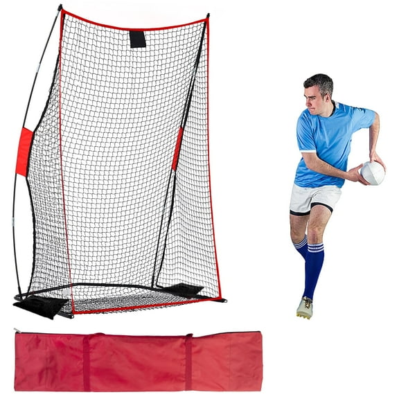 Kapler Football Kicking Cage Goal Net, 4 x 7 ft Portable Punting and Placekick Trainer with Fiberglass Frame and Sandbag Base for Youth and Adult Players