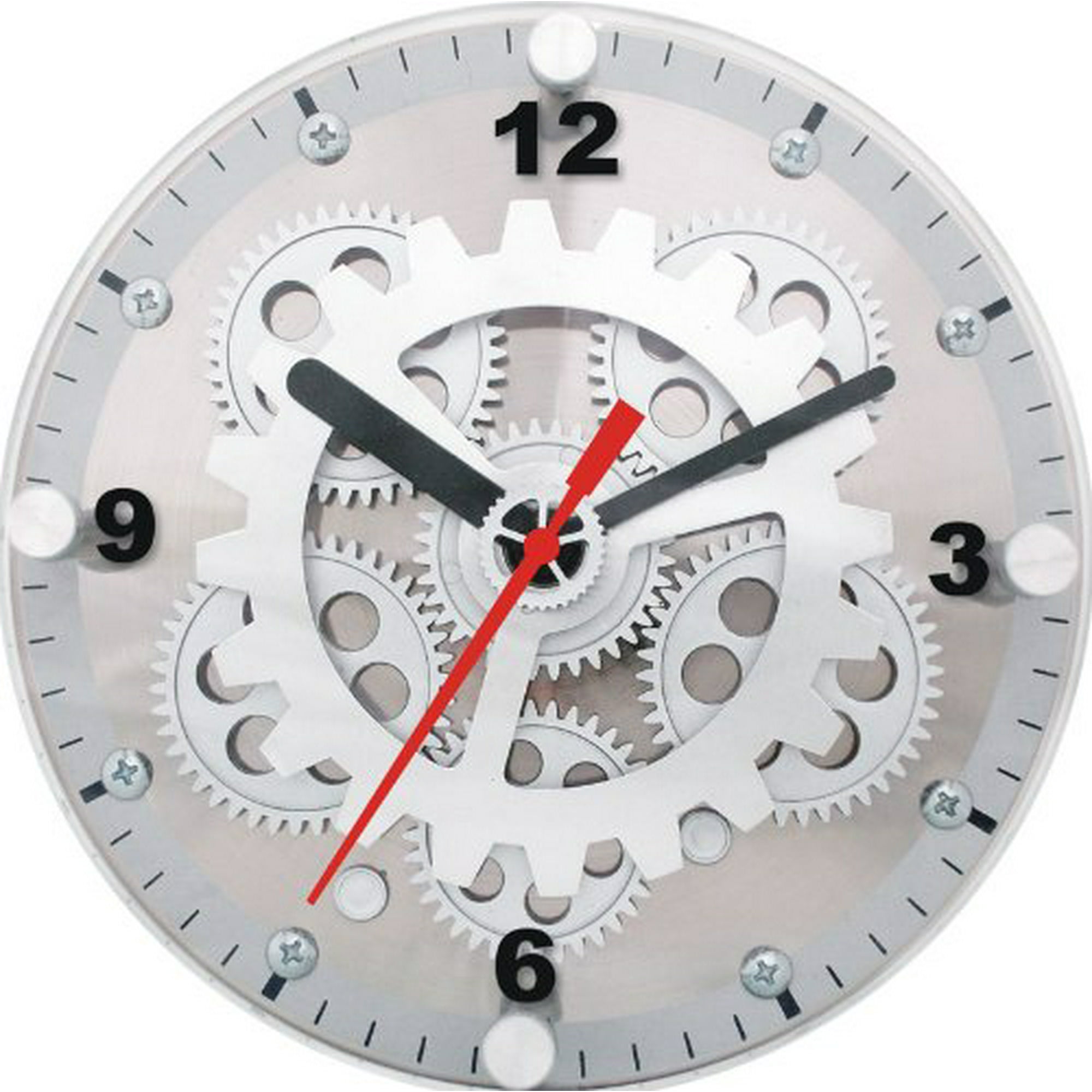Wall Clock With Visible Moving Gears Wall Design Ideas