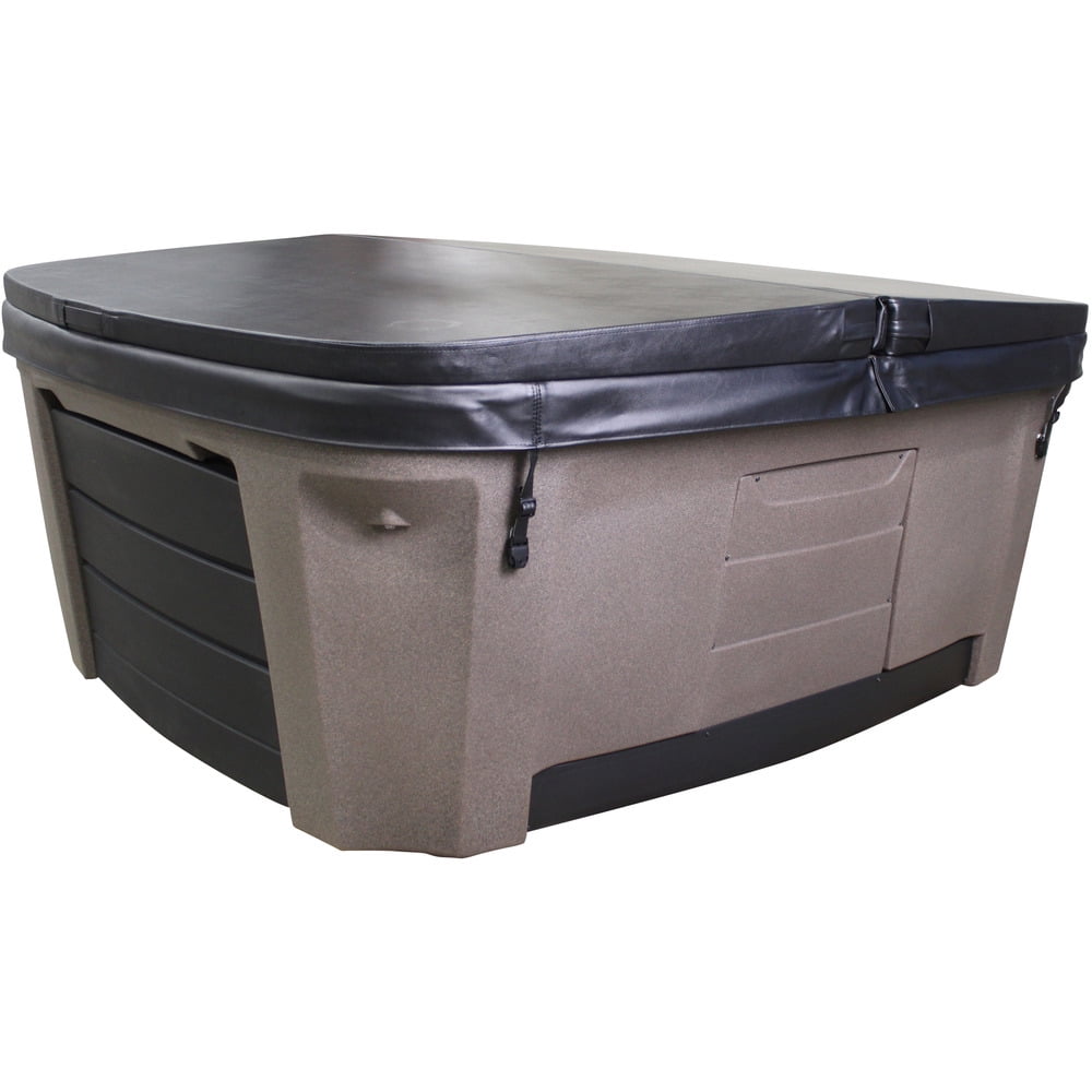 Arise 5‑Person 45‑Jet Plug & Play Hot Tub – 120V/240V, Stainless Steel Heater, Ozone System, Waterfall & LED Lighting (Mocha)