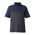 thumbnail image 4 of CORE365 CE112C Men's Fusion ChromaSoft™ Colorblock Polo-Carbon/ Classic Navy Heather-M, 4 of 6