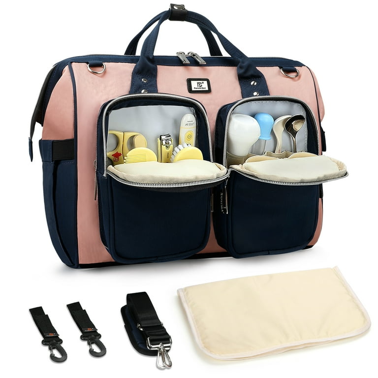 Pomelo Best Diaper Tote Bag with Changing Pad and Stroller Straps