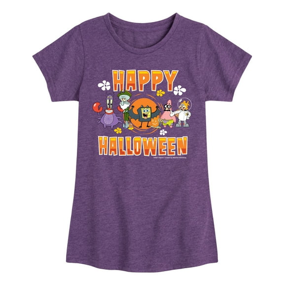 SpongeBob SquarePants - Happy Halloween - Toddler And Youth Girls Short Sleeve Graphic T-Shirt