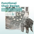thumbnail image 4 of MEETWARM 9-Piece Outdoor Furniture Dining Set for 8, All Weather Cast Aluminum Patio Dining Set- Large 64" Square Table with Umbrella Hole, 8 Cushioned Chairs, Patio Table and Chairs Set, Ocean Blue, 4 of 8