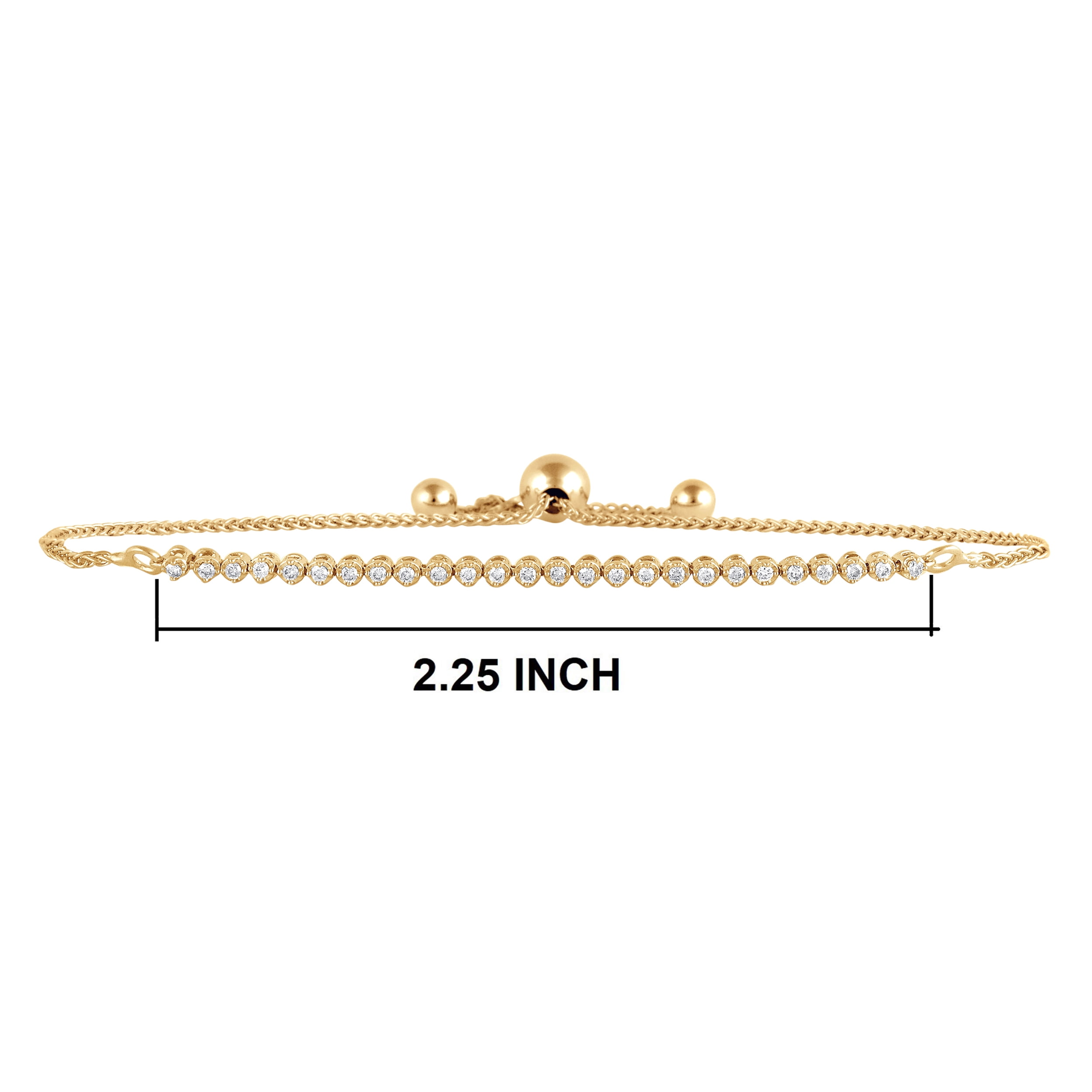 Brilliance Fine Jewelry 1/4 Ct Round Lab Grown Diamond Bracelet in YG Plated Sterling Silver for Women