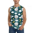 thumbnail image 2 of Goofa Sweet Dream Lamb Printed Men's Sleeveless T-Shirt - Athletic Gym Workout Tank Top for Men - Moisture-Wicking, UPF 30+ Quick-Dry Muscle Tee-Small, 2 of 8