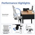 thumbnail image 4 of CELTOSS Ergonomic Office Chair, Wide Seat with Flip-Up Armrests, Lumbar Support, Adjustable Height, Comfy Home Task Computer Chair, Gray, 4 of 10
