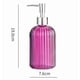 thumbnail image 2 of Dispensador de loción de empuje redondo con rayas verticales de 400 ml, dispensador de jabón for baño, color rosa, disponible for hoteles, cocinas y baños, 2 of 6