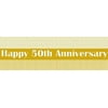 Happy 50th Anniversary Stripes and Daisies Edible Cake Border Decoration Banner - Bubbles