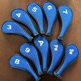 thumbnail image 4 of Almencla 10 Pieces Colorful Golf Iron Headcover Set Golf Club Head Cover Sticky Protector Black and Blue Side, 4 of 8