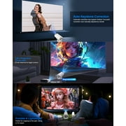 Mini Projector with WiFi and Bluetooth,4K 1080P Supported,Outdoor Movie Projector, Projector for Movie Projection Compatible with Phone Screen Adjustment, 180 Degree Rotation, Built-in Android 11.0OS