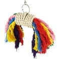 thumbnail image 2 of Flmtop Parrot Colorful Cotton Rope Pet Bird Chew Climb Biting Hanging Toy Cage Decor Random Color, 2 of 5