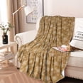 thumbnail image 2 of Golden Christmas Snowflake Pattern Round Blanket,Comfortable Soft Flannel Throw Blanket,All Season,Warm Lightweight Blankets for Sofa Bed Couch Living Room Chair 60"x60", 2 of 5