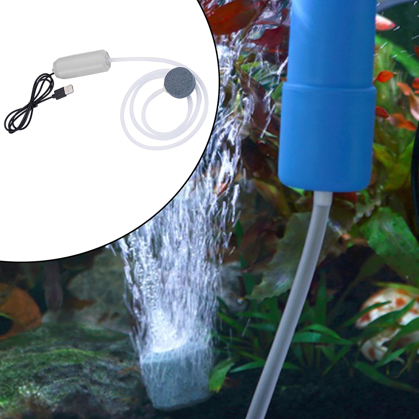 balikha 4xMini Aquarium Air Pump USB Quiet Fishing 5V with Buckle Large Volume White