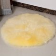 thumbnail image 1 of European Imitation Wool Bedside Living Room Carpet Round Diameter 90 Yellow, 1 of 8