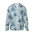 thumbnail image 1 of Balery Cute Hippopotamus Sudadera ligera de manga larga con capucha y protección solar UPF 50+ para hombre y mujer, ideal para pesca y running-Medium, 1 of 7
