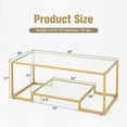 thumbnail image 3 of Costway 45" Coffee Table Rectangular Tempered Glass Accent Table W/ Shelf Living Room, 3 of 10