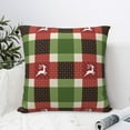 thumbnail image 6 of YFYANG Square Decorative Throw Pillow Case (Without Pillow Insert), Christmas Checkered Moose Pattern Bedroom Sofa Car Cushion Cover, 18"x18", 6 of 9