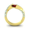 thumbnail image 4 of 1.20 Carat Natural Diamond Garnet & Aquamarine Gemstone Unique Wedding Ring for Ladies Solid 18K Yellow Gold Size 5 by Diamond-Capitals, 4 of 8