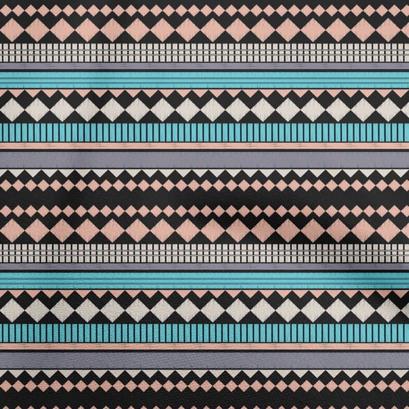 oneOone Velvet Turquoise Blue Fabric Geometrical Quilting Supplies Print Sewing Fabric By The Yard 58 Inch Wide