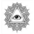 thumbnail image 3 of Ambesonne Eye Duvet Cover Set, Vintage Tattoo Boho Occult, Twin, Black White, 3 of 3
