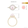 thumbnail image 5 of ANGARA Japanese Akoya Cultured Pearl Split Shank Ring with Halo in 14K Yellow Gold for Women | June Birthstone, Birthday, Anniversary, Jewelry Gift for Women | Pearl Ring, 5 of 9