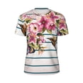 thumbnail image 5 of Wukai Bird and Floral Print Men's Short-Sleeved Mesh T-Shirt,Quick-Dry Short Sleeve Workout T-Shirt-X-Large, 5 of 8