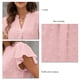 thumbnail image 5 of Blusa de poliéster transpirable con estampado de lunares para primavera, verano y otoño, color rosa XXL, escote en V y mangas con volantes, 5 of 6