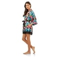 thumbnail image 3 of Ashford & Brooks Women's Satin Kimono Bridesmaid Short Robe - Silky Bathrobe with Pockets, 3 of 5