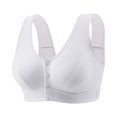 thumbnail image 1 of Front-Button Full-Cup Wireless Bra, Women's Plus Size Soft Cotton Comfort Bralette (1 PC) White 44, 1 of 5