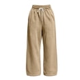 thumbnail image 4 of Women's Drawstring High Waist Wide Leg Sweatpants Y2K Loose Casual Joggrt Pants Soft Athletic Streetwear Pants with Pocket Fall Outfit Khaki, 4 of 8