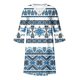 thumbnail image 5 of Puntoco Vestido De Manga Corta Con Cuello En V, Vestido Estampado De Encaje Con Cuello En V Y Manga Media Para Mujer Azul Xl, 5 of 5