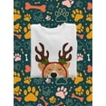 thumbnail image 3 of Jolly Corgi Reindeer Antlers Sweatshirt Men -Image by Shutterstock, Male Large, 3 of 4
