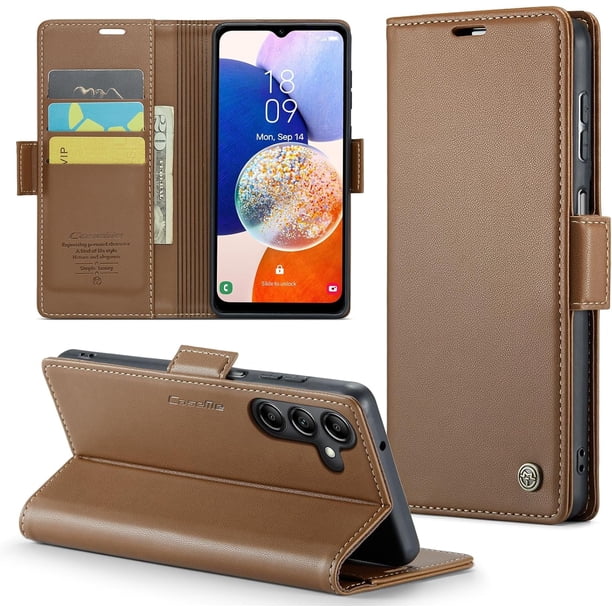 Funda tipo cartera para Samsung Galaxy A14 5G con bloqueo RFID, tarjetero, soporte magnético, funda protectora de piel con tapa para Samsung Galaxy A14 5G de 6,6 pulgadas