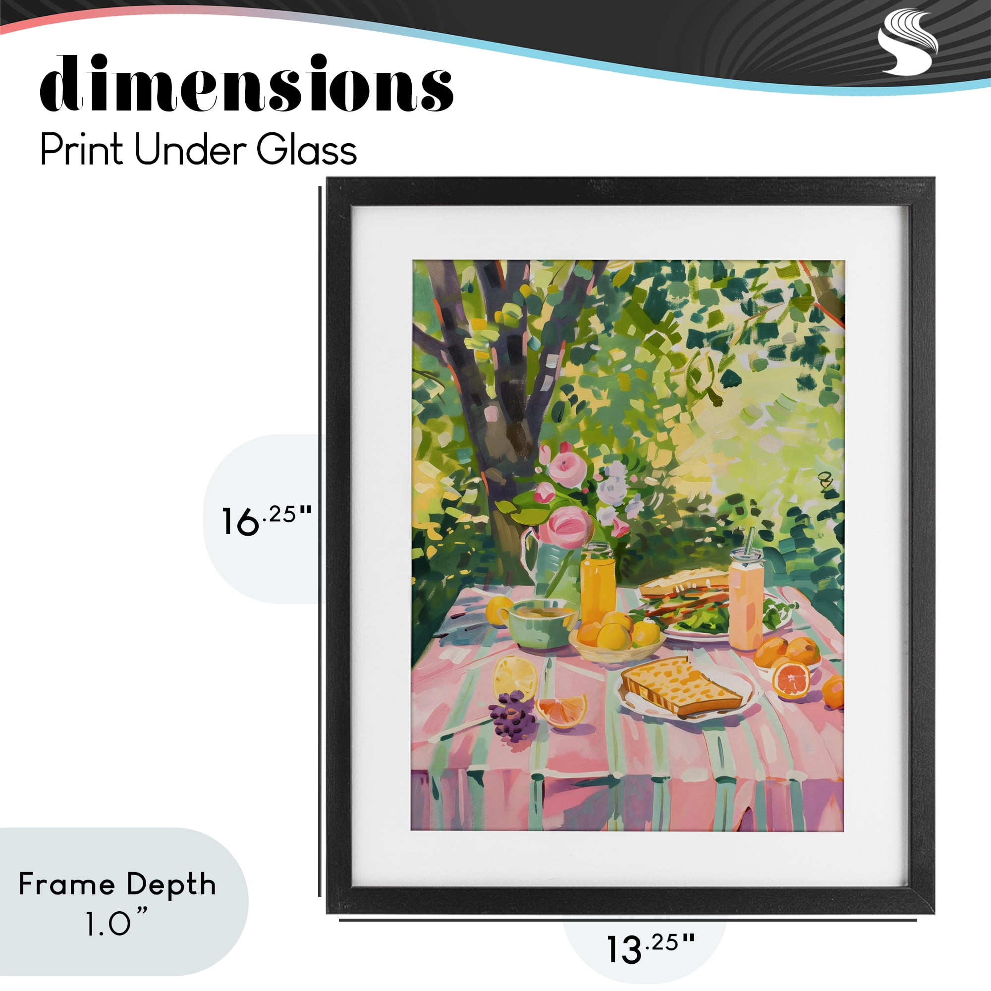 Stupell Industries Breakfast Picnic in Garden Black Framed Print Under Glass, design by The Prints Vibe