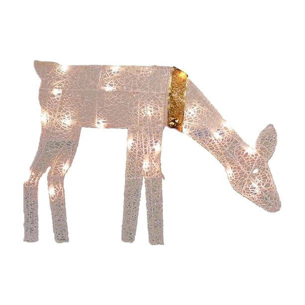 onlyliua ¡ Artículos En Liquidación! Cairvo Brillante de Navidad para Jardín, Tres Tipos de Renos, Decoración Brillante para Patio