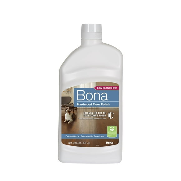 Bona Hardwood Floor Polish - 32 fl oz - Low Gloss Shine - 32 oz covers 500sq ft of flooring - for use on Wood Floors