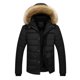 thumbnail image 3 of Parkas gruesas y cálidas para hombre, abrigo con cuello de piel y capucha desmontable, chaqueta de felpa para hombre, para trabajo de otoño, a prueba de viento, nueva parka de invierno para hombre con, 3 of 5
